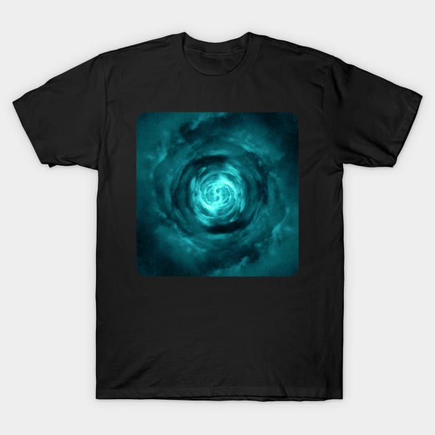 Turquoise Wormhole in Space T-Shirt by The Black Panther